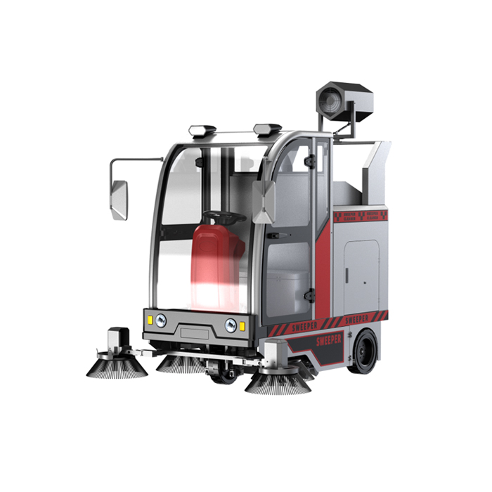 CAR180 Electric Outdoor Full-closed Ride on Cleaning Truck Floor Sweeper Road Sweeping Machine for Street