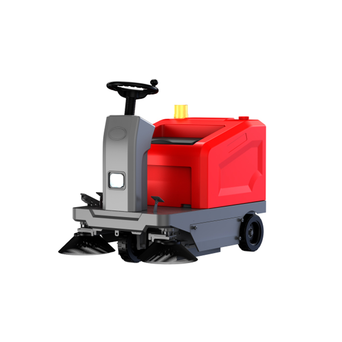 SD1000 Ride on Floor Sweeper Machine 39" Clean Width Lithium Battery Powered High Efficiency, for Garages Warehouses Roads Schools Hospitals Malls