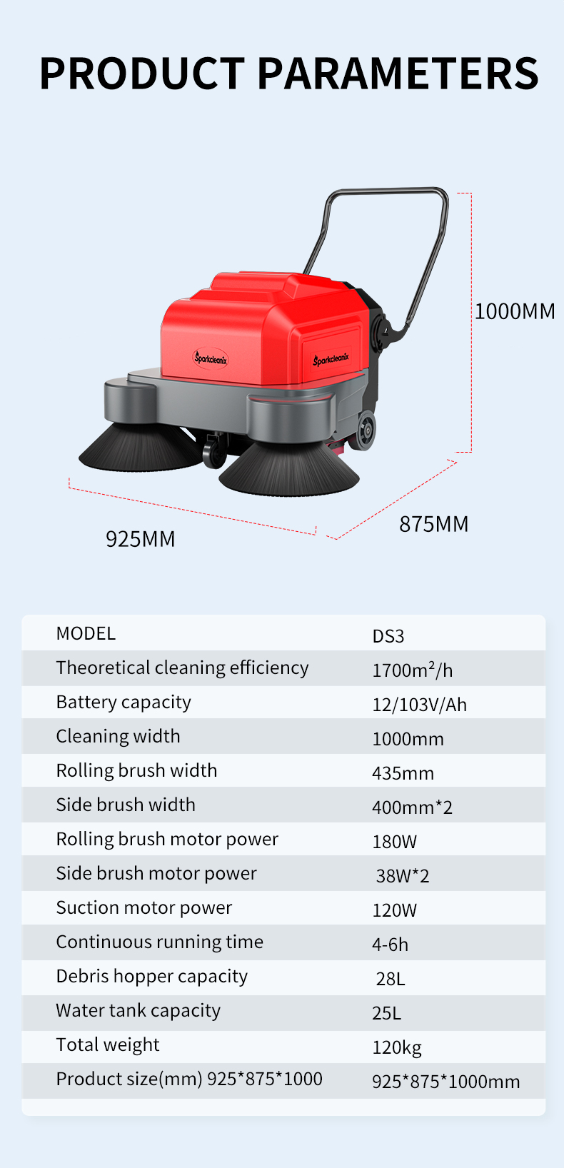 hand push walk behind manual floor sweeper