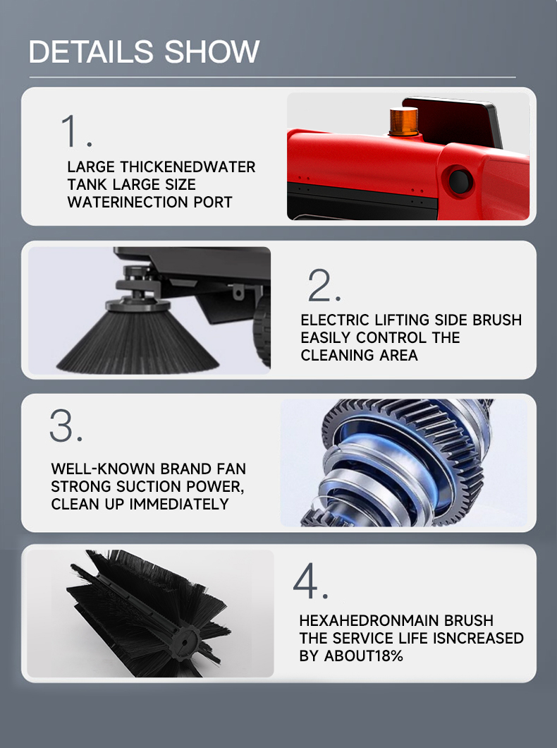 automatic Industrial Ride on Electric Street Road Floor Sweeper Machine