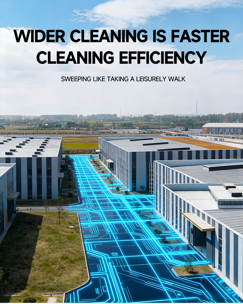 Semi-enclosed ride on battery powered floor sweeper 