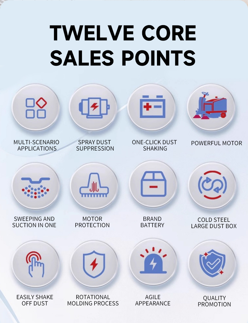 Ride on electric floor sweeper 