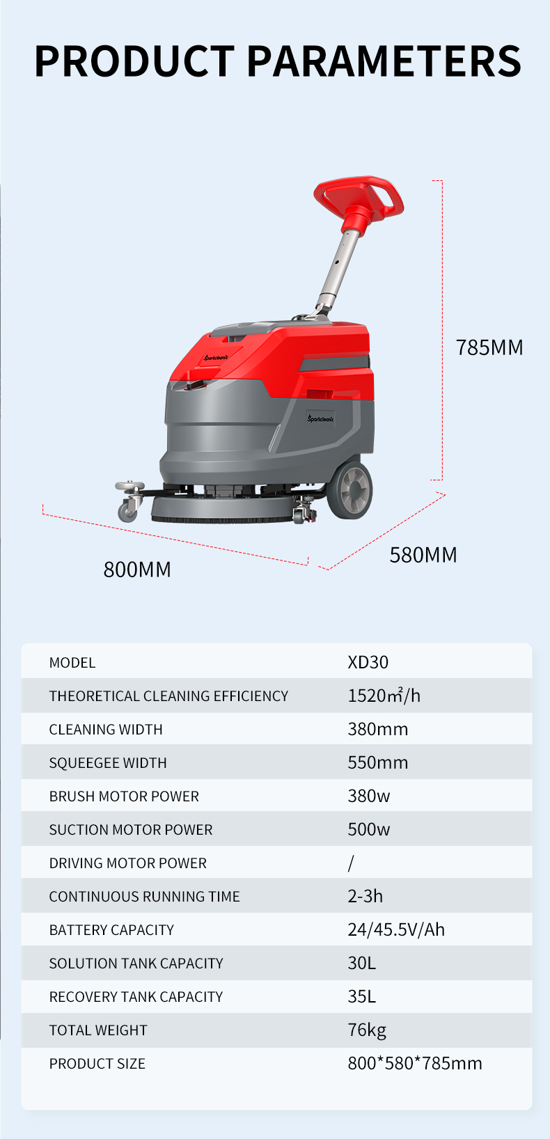 hand push manual floor scrubber