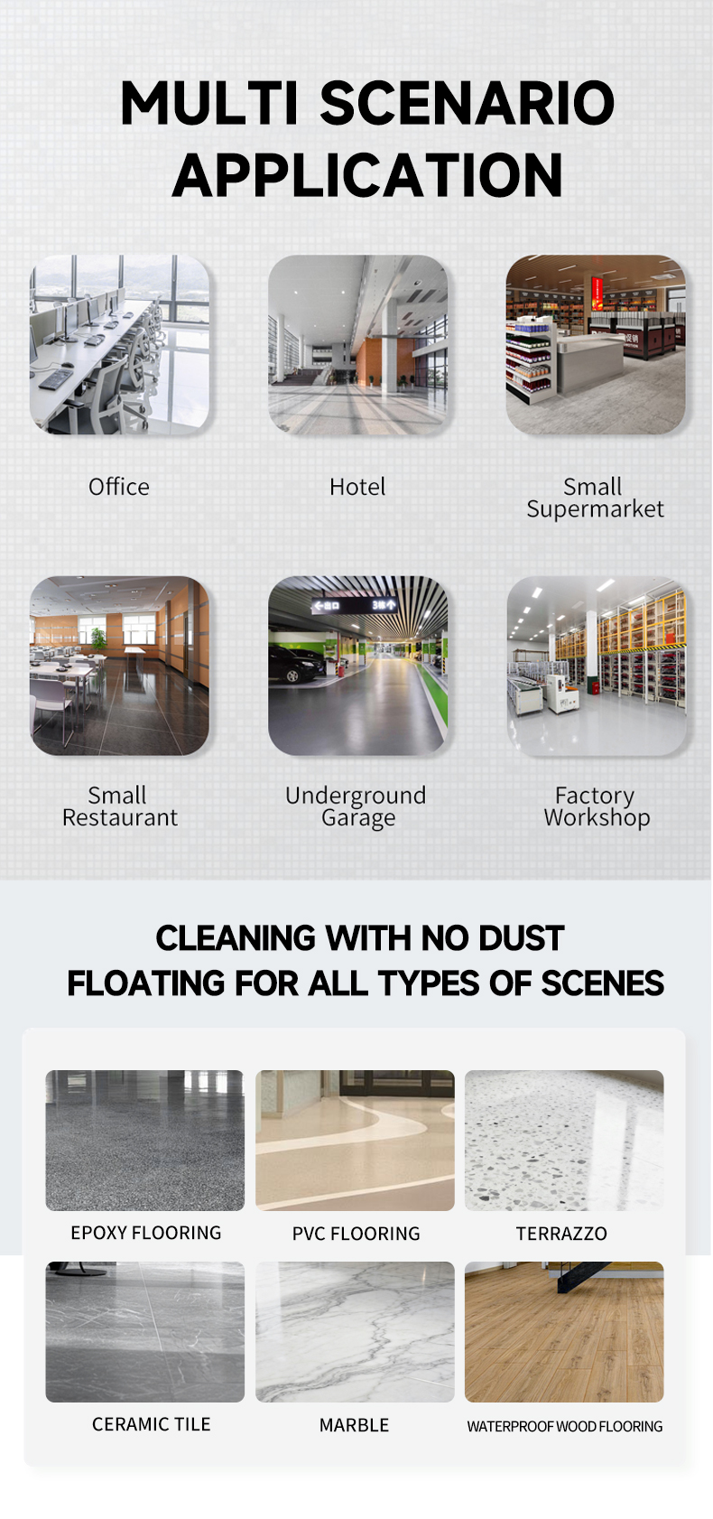 Hand push floor scrubber