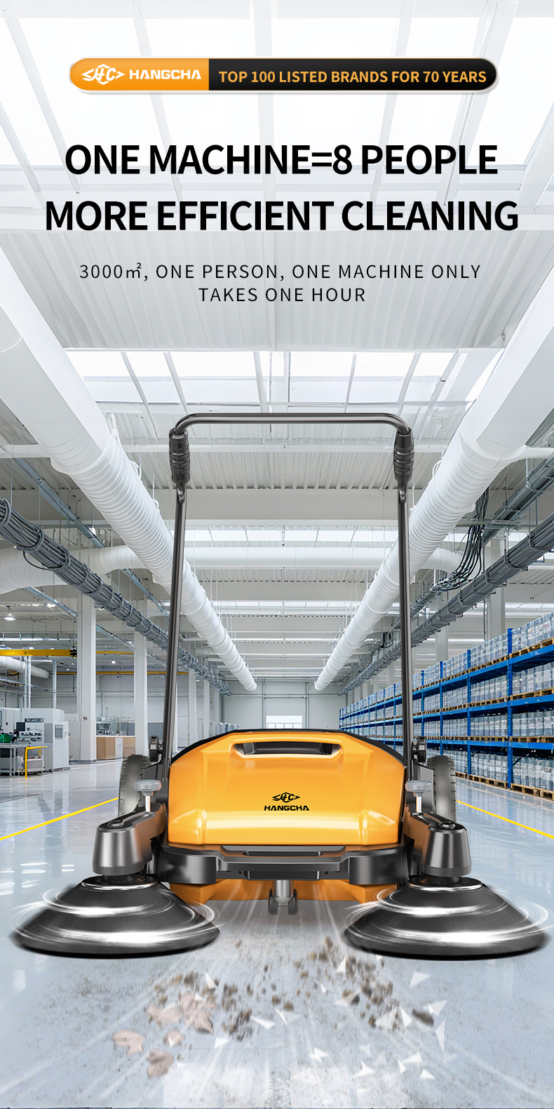 Manual floor sweeper 